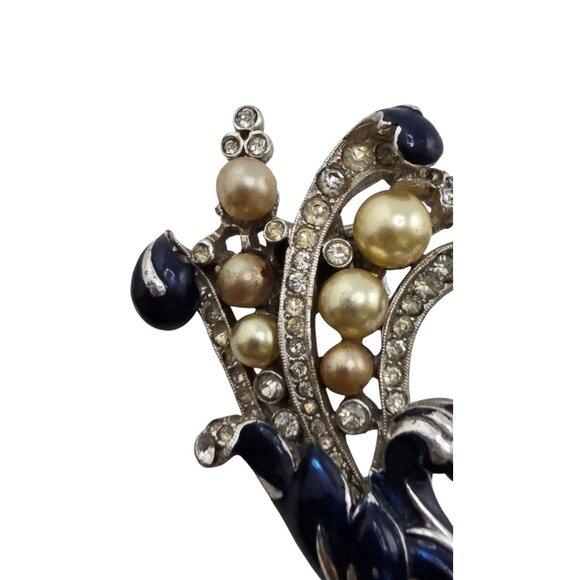 Vintage Rare Verified Unsigned Alfred Philippe Empress Eugenie Pearl Fur Clip - Picture 6 of 12